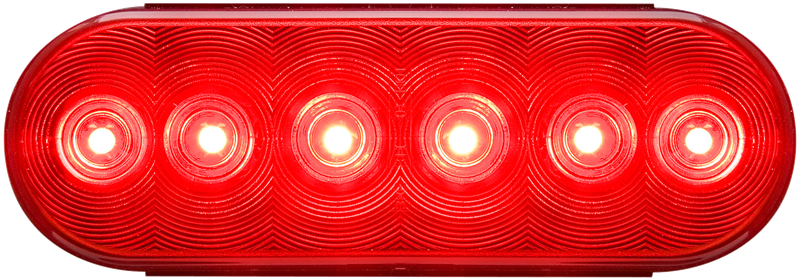 Optronics STL-12RB LED Fleet Red Stop/Turn/Tail 6 inches Oval, 6 Diodes